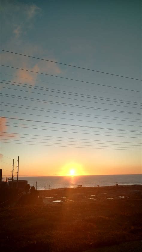 Download Orange Aesthetic Sunset Horizon View Wallpaper | Wallpapers.com