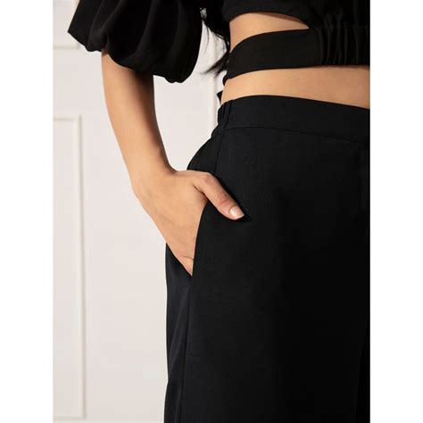 Buy Twenty Dresses by Nykaa Fashion Black Solid Flared Pants (28) Online