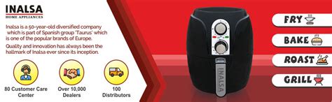 INALSA Air Fryer 2.3 L Crispy Fry-1200W with Smart Rapid Air Technology ...