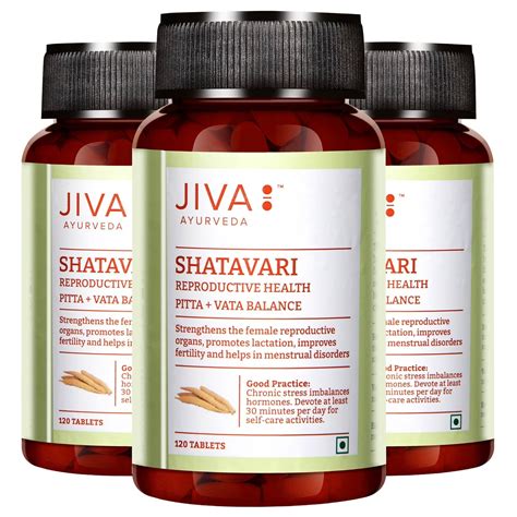 Jiva Shatavari 120 Tablets | 100% Pure & Natural | Manages Blood ...