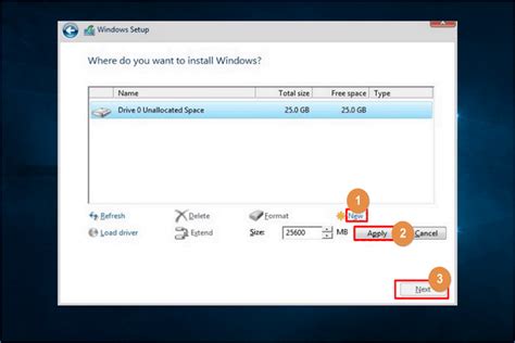 Image result for Installing Windows On New Drive Create Partition