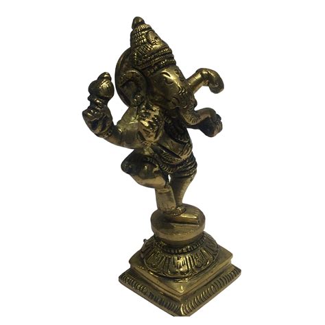 Narthana Ganesh Brass Antique 4.5 Inch – Sri Prarthana
