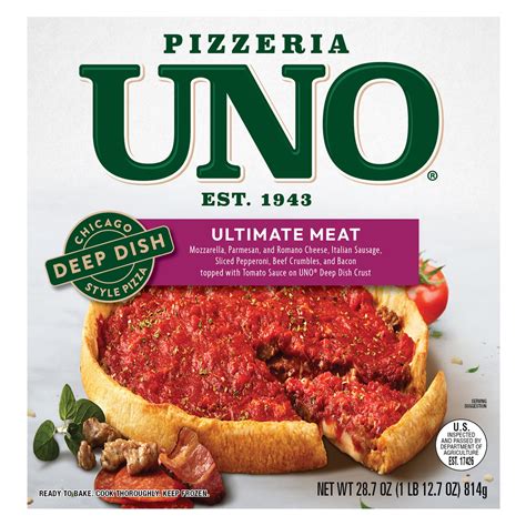 Pizzeria Uno 9in Chicago Style Deep Dish Ultimate Meat Pizza, Tomato ...