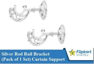 Flipkart SmartBuy Silver Rod Rail Bracket, Curtain Knobs Metal Price in ...