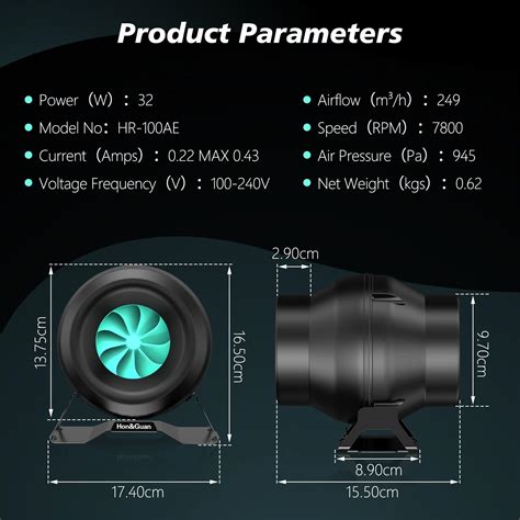 3 Inch Inline Duct Booster Fan with Speed Controller – Quiet & Energy ...