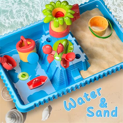 TEMI Kids Beach Toys Activity Sensory Play Table Outdoor Water Activity ...