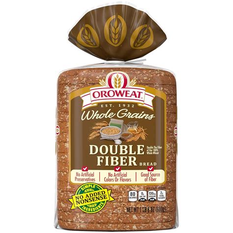 Buy Oroweat Double Fiber Bread, Baked with Simple Ingredients & Whole ...
