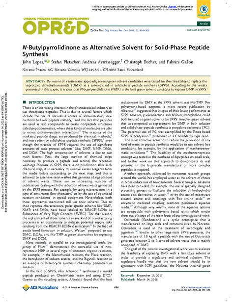 N‑Butylpyrrolidinone as Alternative Solvent for Solid-Phase Peptide ...