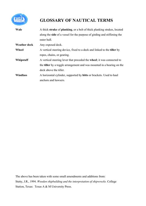 Glossary of Nautical Terms | DOC