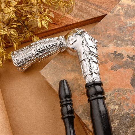 Buy Handcrafted Roman Soldier Black Teak Wood Walking Stick Online ...