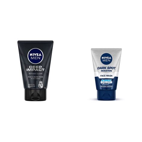 Nivea Men Face Wash, Deep Impact Intense Clean, 100g & Men Face Wash ...