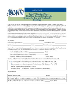 Fillable Online SAMPLE PLANS Solar PV Standard Plan Simplified Central ...