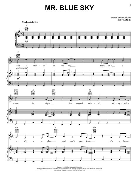 Mr. Blue Sky | Sheet Music Direct