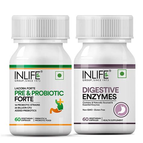 Inlife Prebiotic & Probiotics Forte 25 Billion CFU with 14 Strains ...