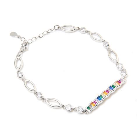 Rainbow Zig-Zag Ladder | 925 Silver Chain bracelets for Women – OPRATA