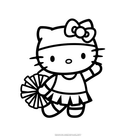 Hello Kitty Cheerleader Coloring Page | Kids Coloring Page