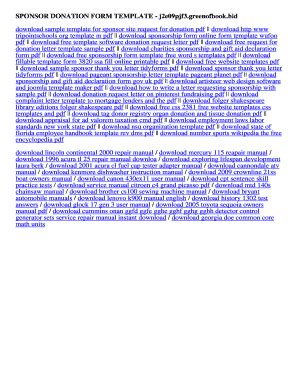 Sponsorship Donation Form Templates | pdfFiller