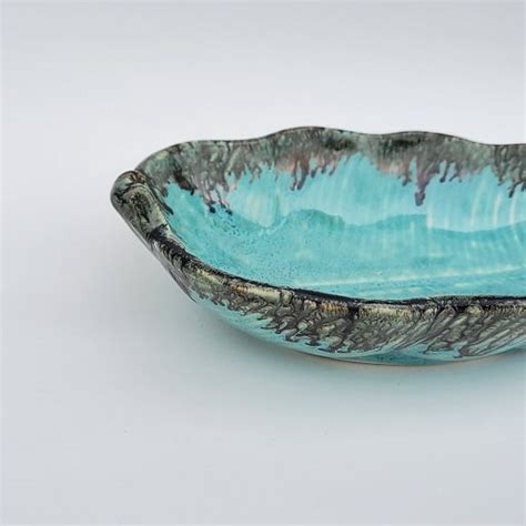 Ocean Leaf Ceramic Serving Platter