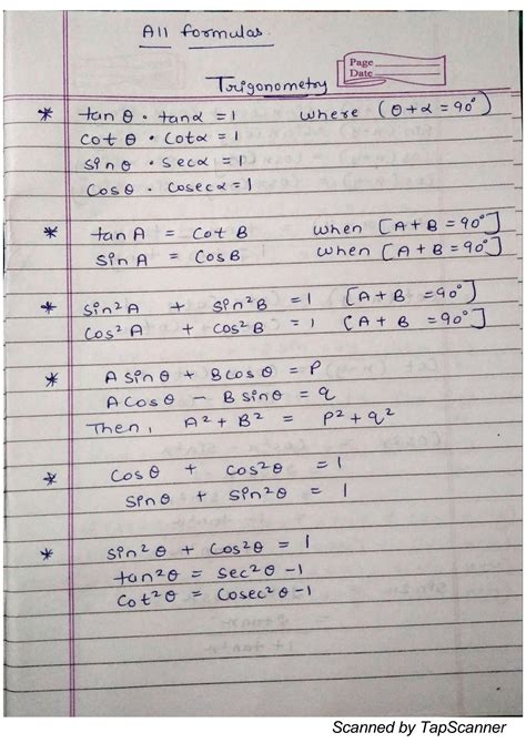 All Trigonometry Formulas 的图像结果