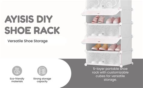 AYSIS DIY Shoe Rack Organizer/Multi-Purpose Plastic 5 Layers Portable ...