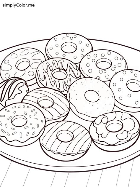 Donuts coloring page | Donut coloring page, Coloring book therapy ...