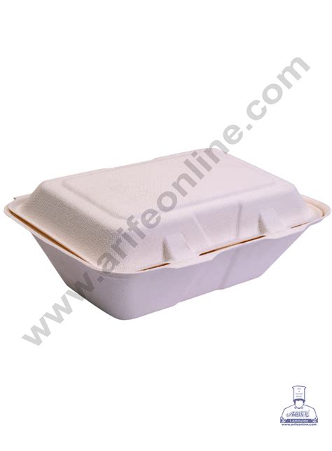 Cake Decor 8"X5" Rectangle Burger Box Bento Box 100% Eco Friendly Take ...