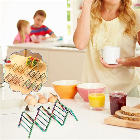 Byujiro Stainless Steel Taco Stand Wavy Taco Holder Metal Taco Shell ...