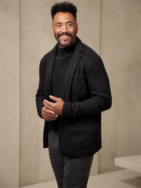 Milano Wool-Blend Sweater Blazer | Banana Republic