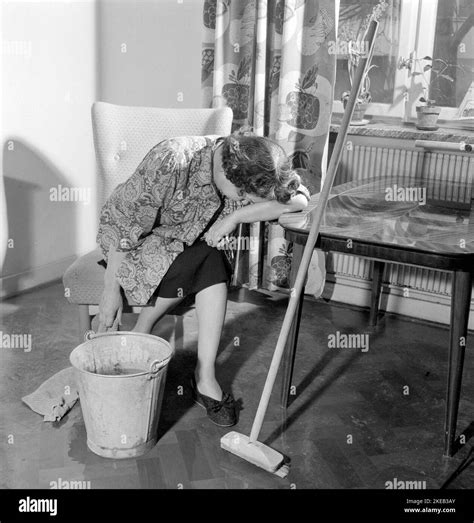 1950s working woman cleaning hi-res stock photography and images - Alamy