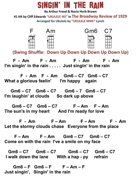 SINGIN’ IN THE RAIN – A Seattle kinda song . . . | Ukulele songs ...