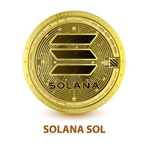 Premium Vector | Solana sol coins white background cryptocurrency ...