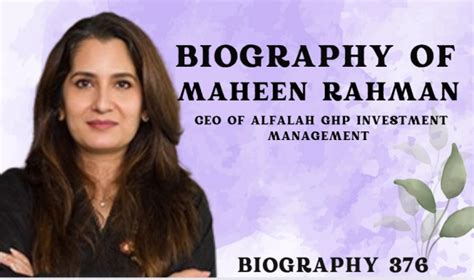 Biography of Maheen Rahman: CEO of Alfalah GHP Investment Management