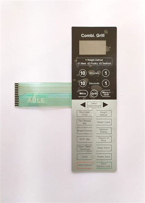 Able 20PG4S Microwave Oven Membrane Keypad (Black/Silver) : Amazon.in ...