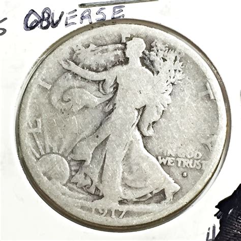 1917-S (obverse mint mark) Silver Walking Liberty Half Dollar ...
