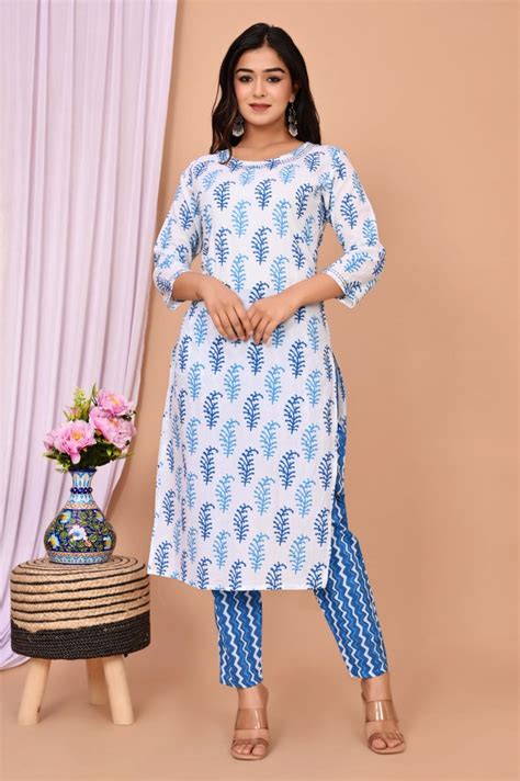 Comfort Fit – Hand Block Print Cotton Kurta Set for a Relaxed Silhouet ...