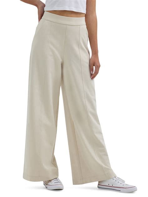 Lee Women's High Rise Wide Leg Pull-On Pant, Cotton Blend, Comfortable ...