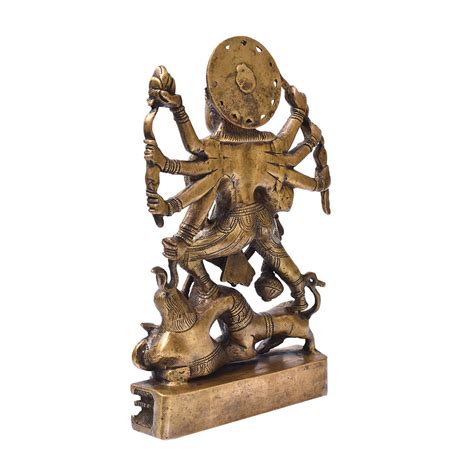 Brass Statue Of Mahishasura-Mardini Goddess Durga