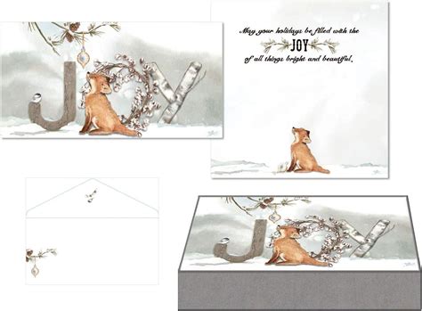 Buy LPG PERFORMING ARTS BOXED CHRISTMAS CARDS JOY Fox Mini Long Glitter ...