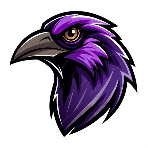 Premium Vector | This is a digital illustration of a purple raven head ...
