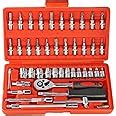 Inditrust Red 46 In 1 Pcs Tool Kit For Home Use Spanner Set Socket Set ...