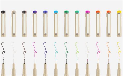URBAN BOX 12 Color Micro-Pen Fineliner Pen Set Ink Pens,Fine Point ...