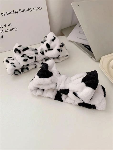 2 Pacotes De Faixa De Cabeça De Impressão De Leopardo E Cow Print ...