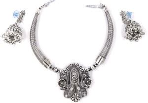 VETCO Oxidised Silver Black Silver Silver Jewellery Set Price in India ...