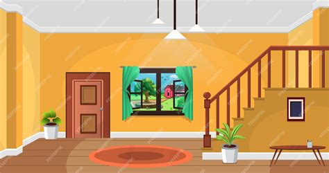 Premium Vector | Cartoon living house, home inside interior, house with ...