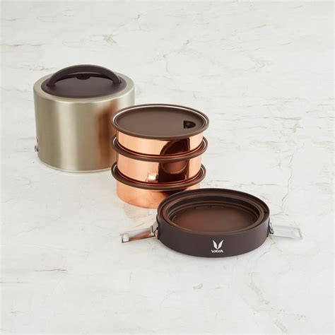 Buy Vaya Tyffyn Two-Tier Lunch Box with Bagmat from Vaya at just INR 4480.0