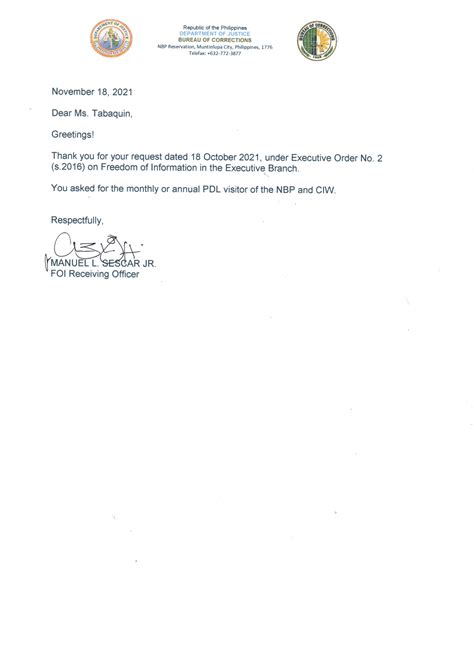 Monthly or Annual Visitors Statistics in New Bilibid Prison and CIW Mandaluyong