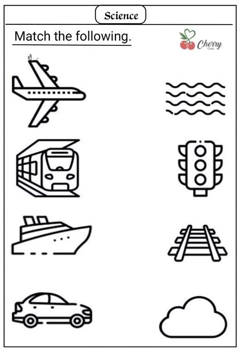 Transportation Matching Worksheet 的图像结果