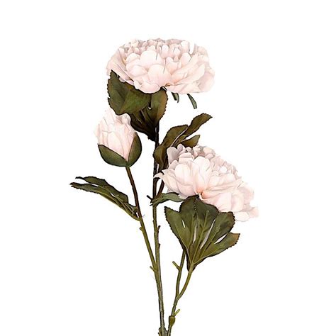 2 Bushes 29" Stem Silk Artificial Peony Flowers Sprays, Color: Blush ...