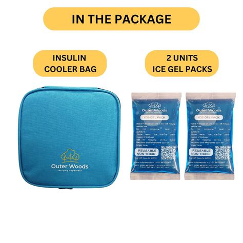 Outer Woods Insulated Insulin Cooler Bag wth Glucometer Slot