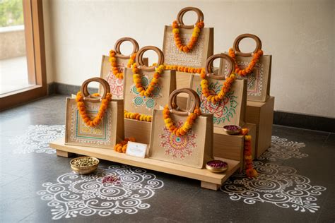 Kolam Jute Bag with Wooden Handle Return Gifts at TheReturnGifts.com ...